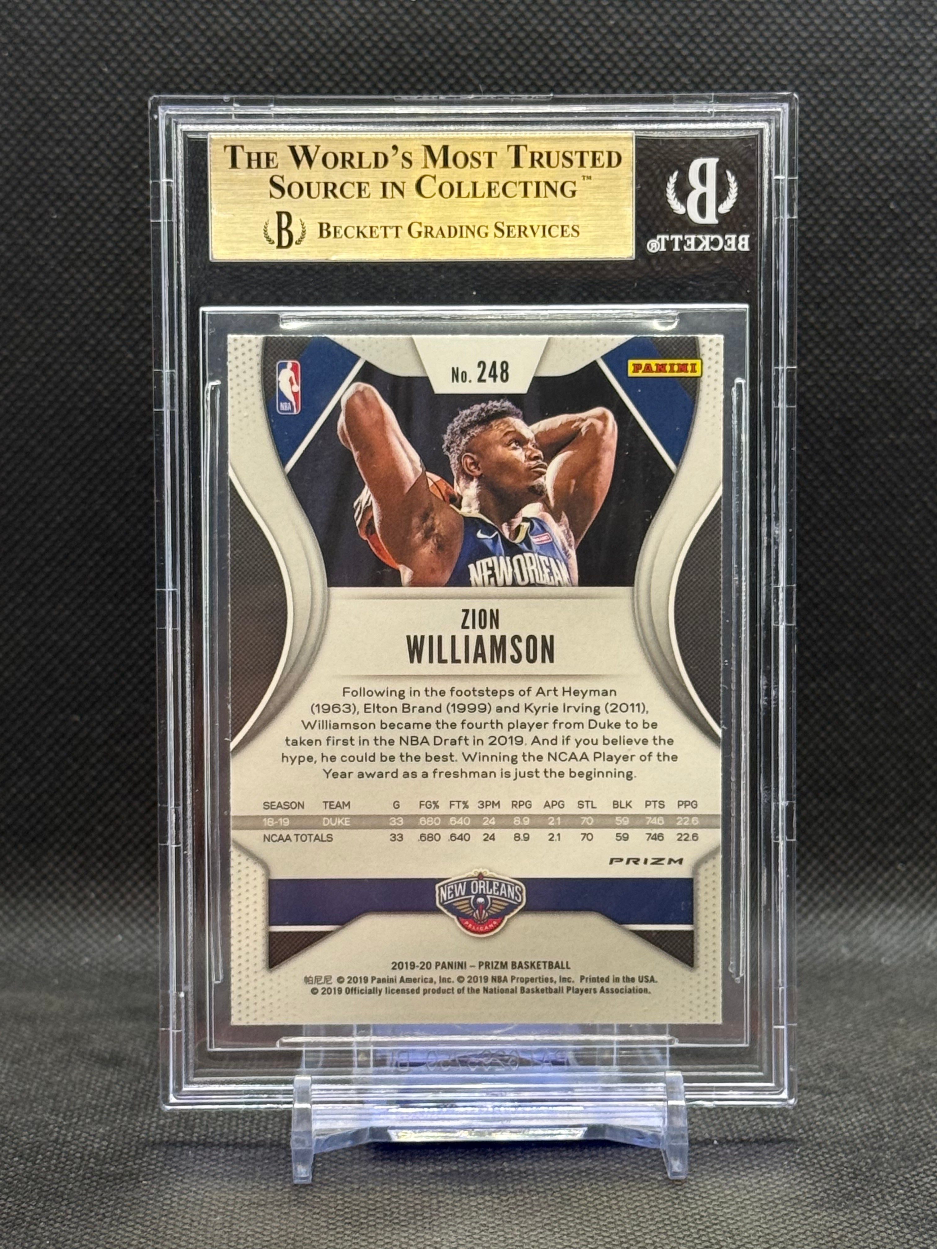 2019-20 Panini Prizm Prizms Red Ice #248 Zion Williamson BGS 9.5