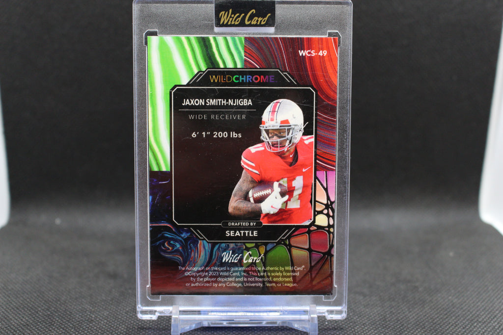 2023 Wild Card - WildStone Wave Holo Green #WCS-49 Jaxon Smith-Njigba #/8