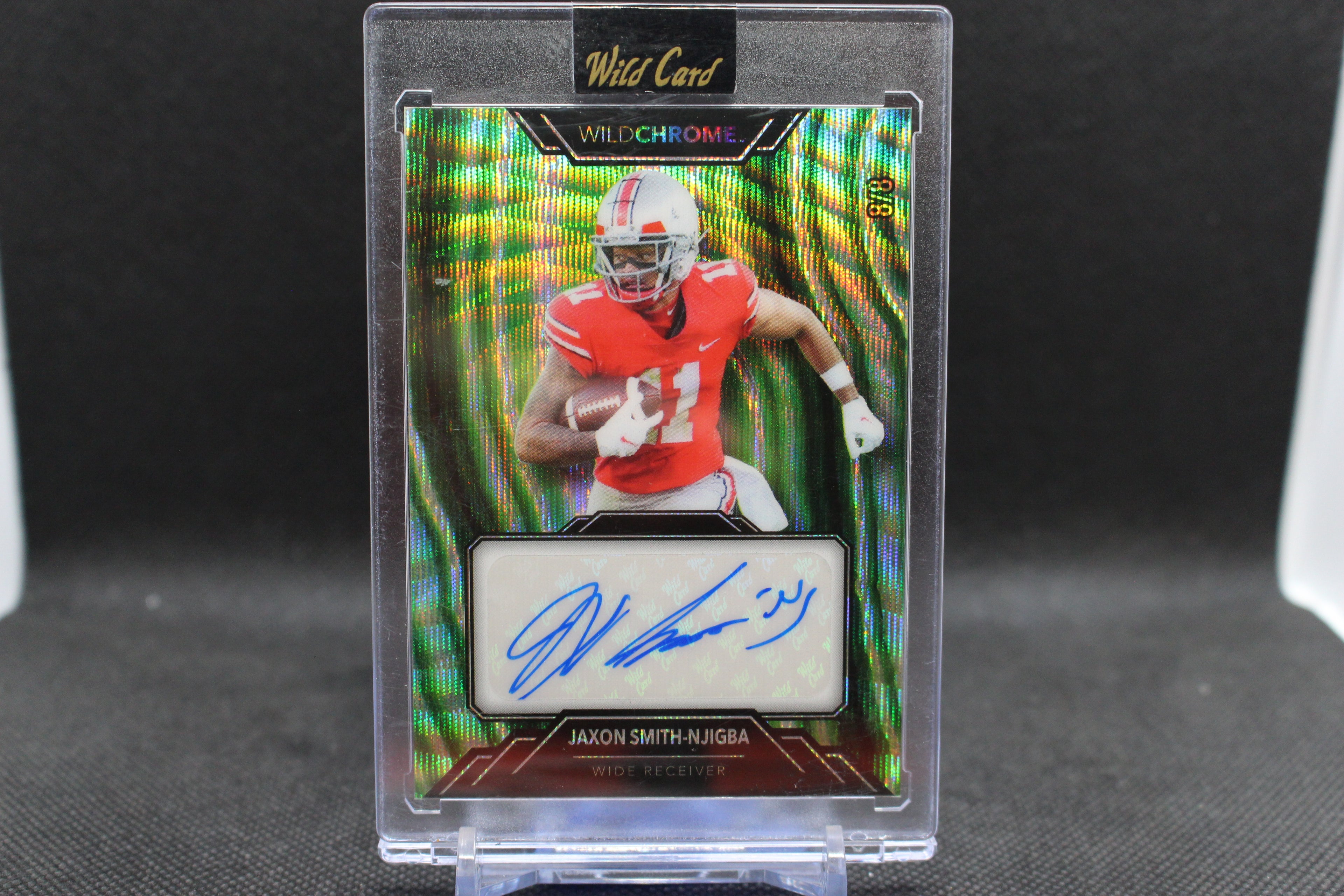 2023 Wild Card - WildStone Wave Holo Green #WCS-49 Jaxon Smith-Njigba #/8