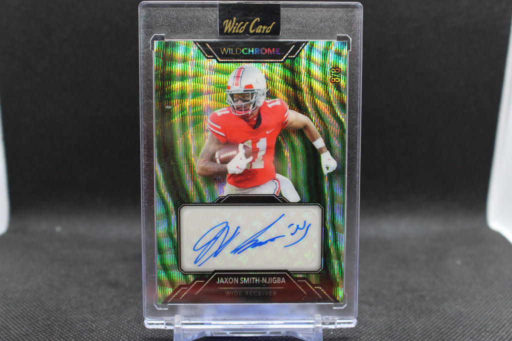 2023 Wild Card - WildStone Wave Holo Green #WCS-49 Jaxon Smith-Njigba #/8