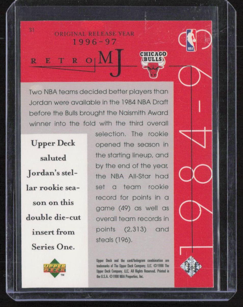 1998 Upper Deck Michael Jordan Career Collection #31 /MJ Retro 96-97