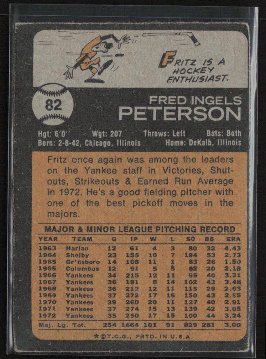 1973 Topps #82 Fritz Peterson