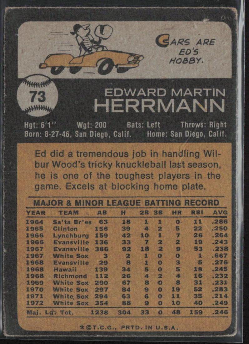 1973 Topps #73 Ed Herrmann