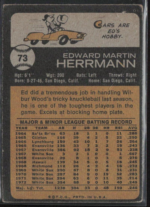 1973 Topps #73 Ed Herrmann