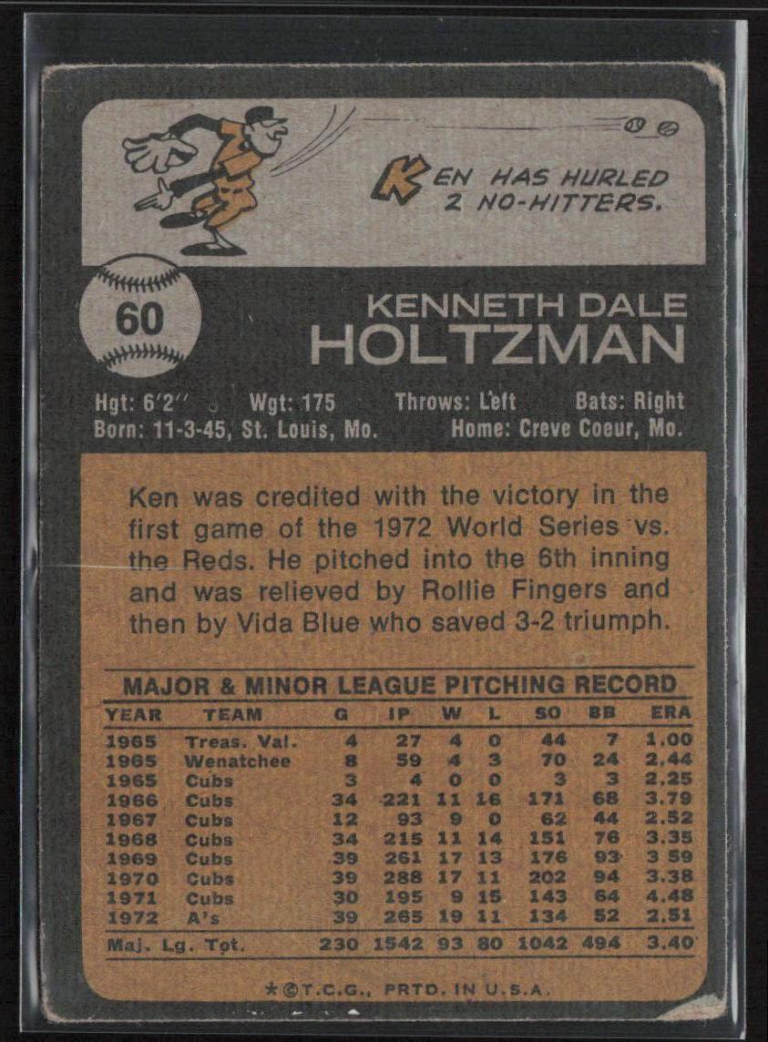 1973 Topps #60 Ken Holtzman