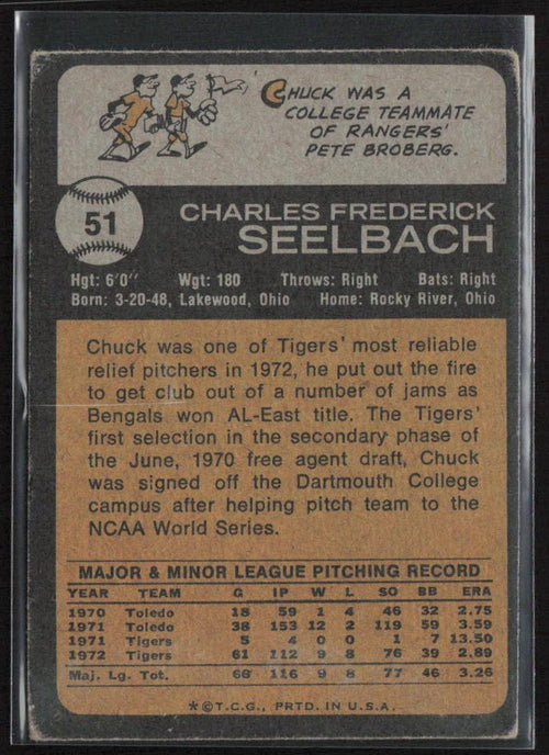 1973 Topps #51 Chuck Seelbach