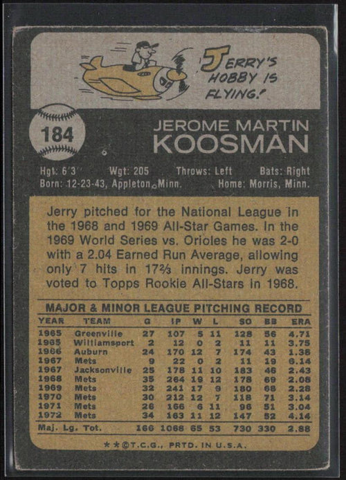 1973 Topps #184 Jerry Koosman