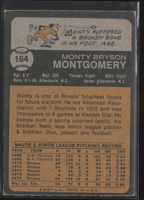 1973 Topps #164 Monty Montgomery