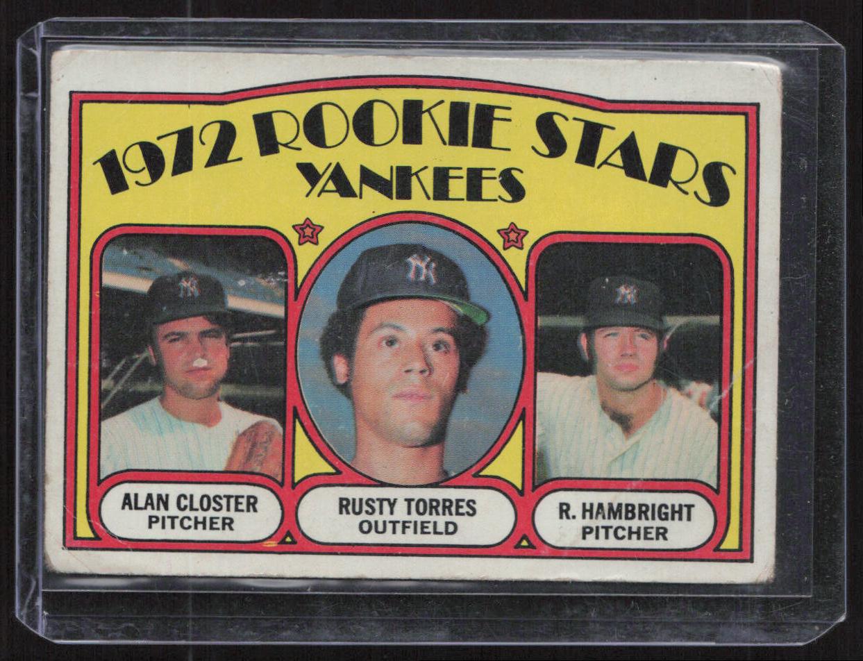1972 Topps #124 Yankees 1972 Rookie Stars (Closter / Torres / Hambright) RS, RC
