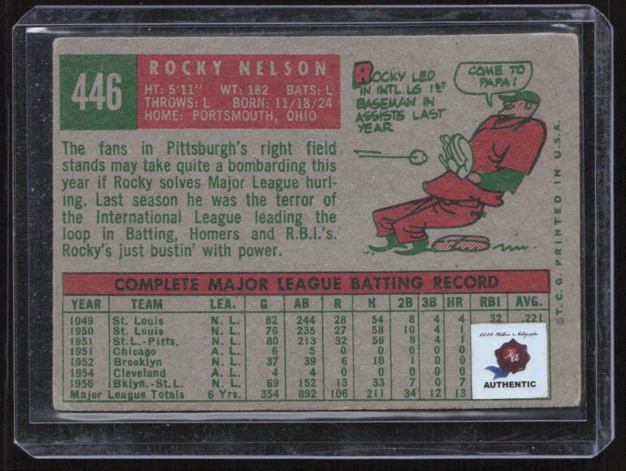 1959 Topps #446 Rocky Nelson
