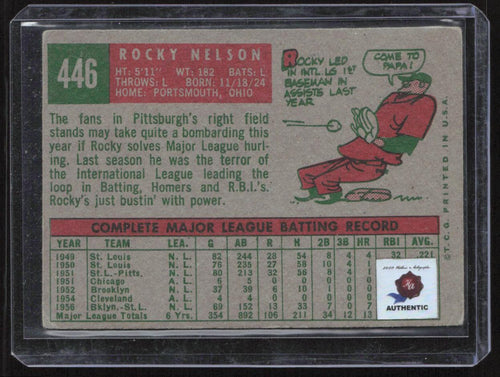 1959 Topps #446 Rocky Nelson