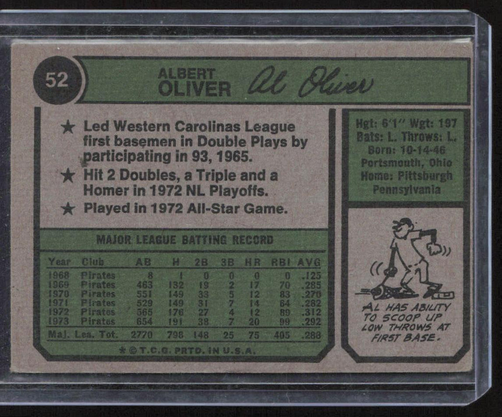 1974 Topps #52 Al Oliver