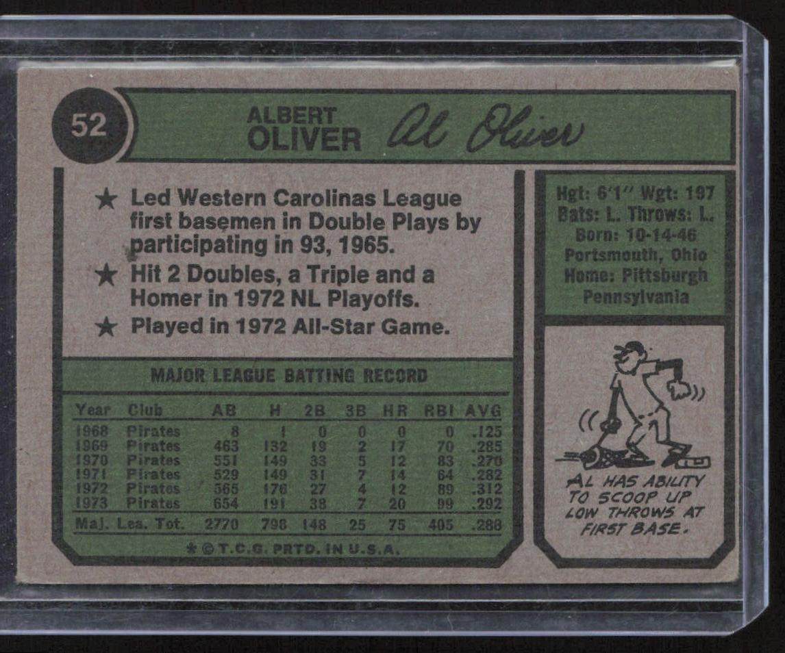 1974 Topps #52 Al Oliver