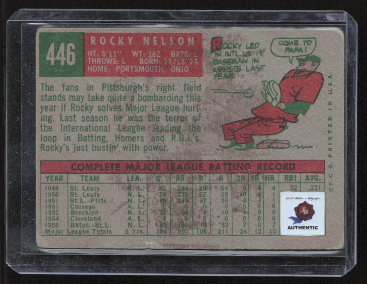 1959 Topps #446 Rocky Nelson