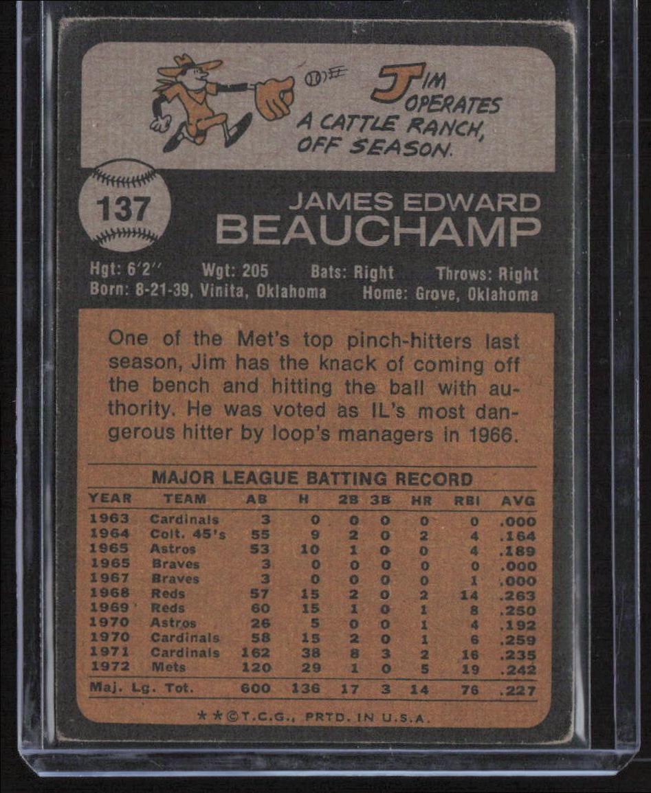 1973 Topps #137 Jim Beauchamp