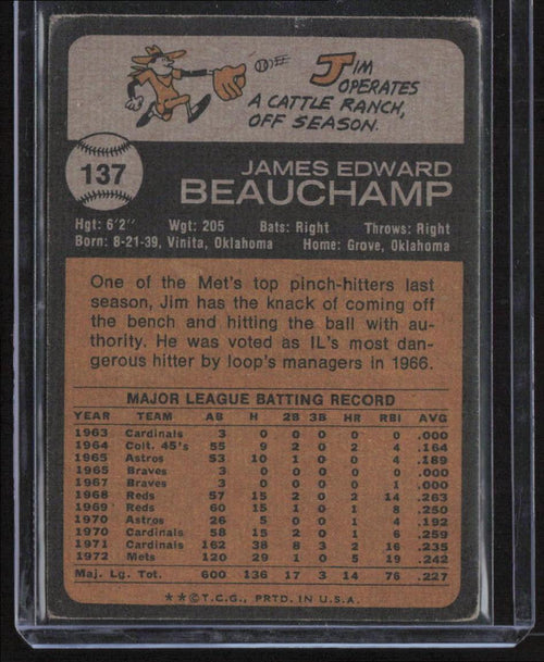 1973 Topps #137 Jim Beauchamp