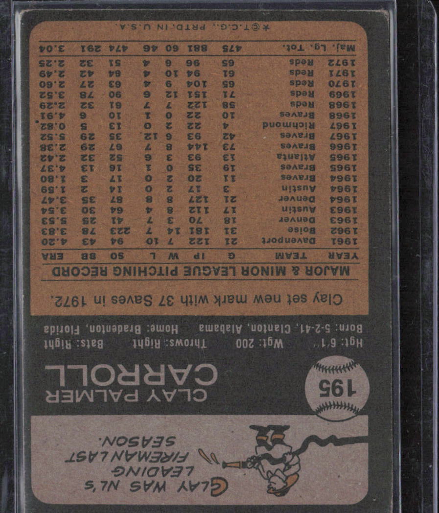 1973 Topps #195 Clay Carroll
