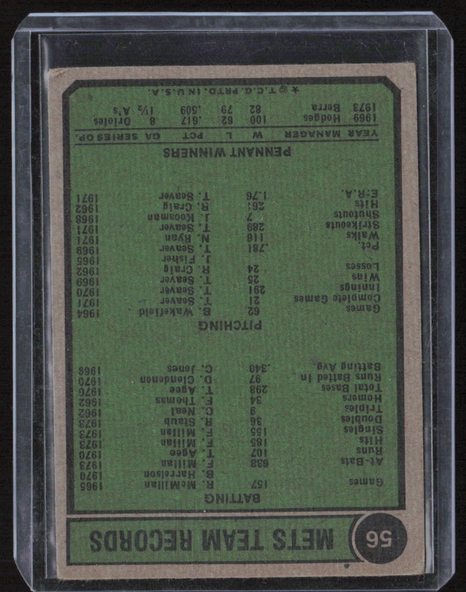 1974 Topps #56 New York Mets
