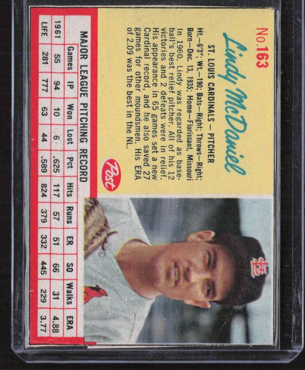 1962 Post Cereal #163 Lindy McDaniel