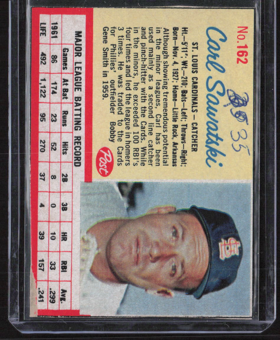1962 Post Cereal #162 Carl Sawatski