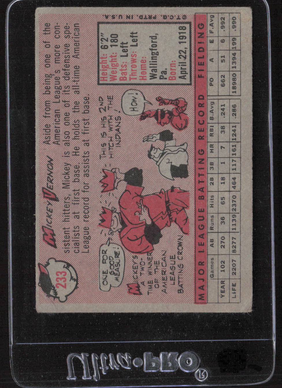 1958 Topps #233 Mickey Vernon