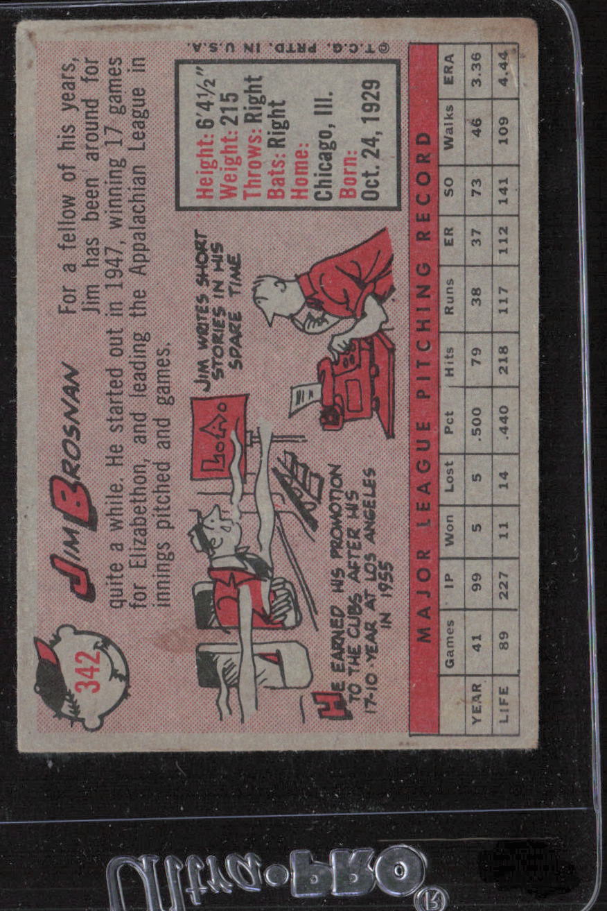 1958 Topps #342 Jim Brosnan