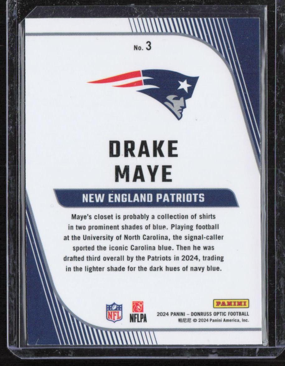 2024 Donruss Optic #3 Drake Maye Rookie Primary Colors