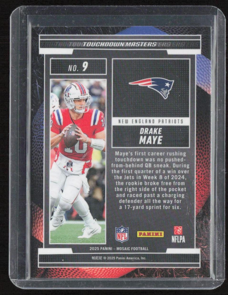 2025 Panini Mosaic #9 Drake Maye Touchdown Masters