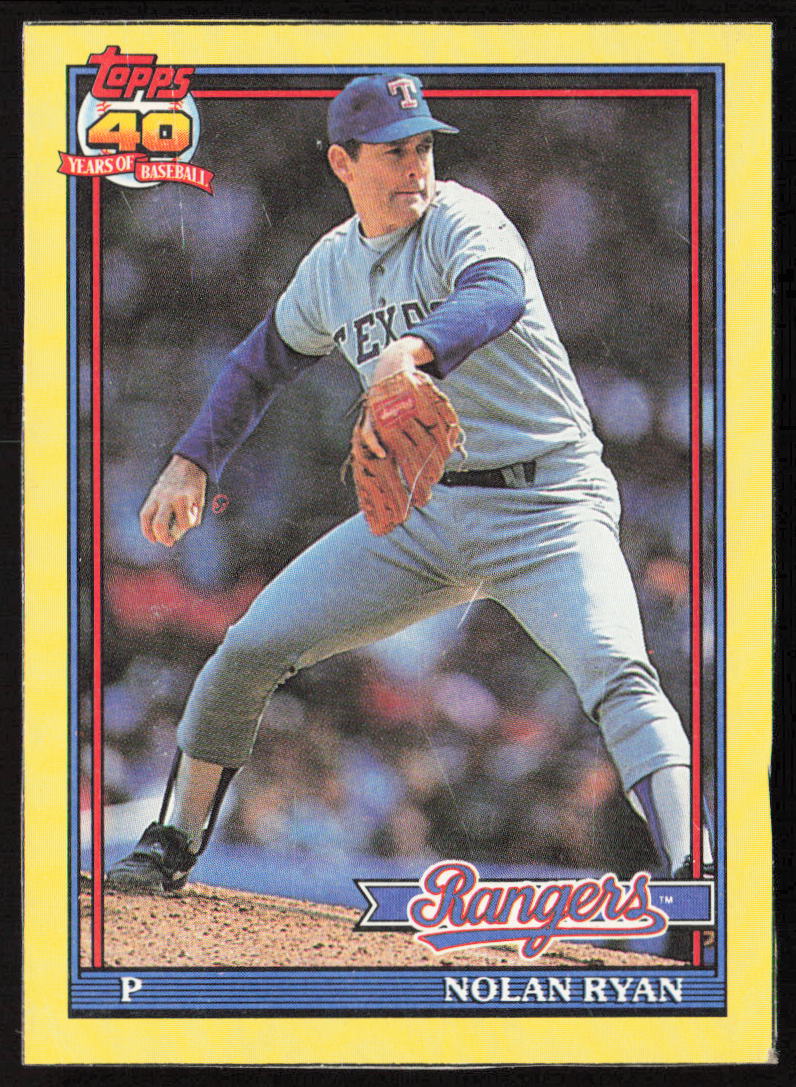 1991 Topps #N Nolan Ryan Wax Box Bottom Panels Singles