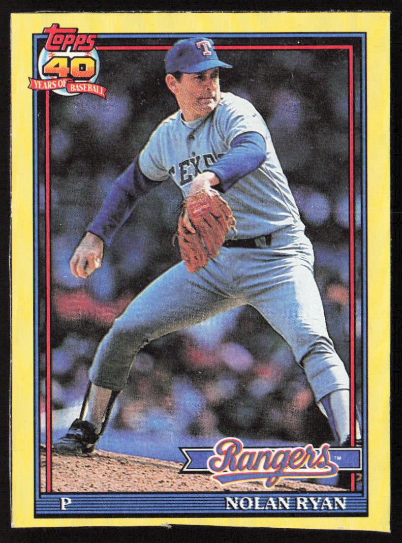 1991 Topps #N Nolan Ryan Wax Box Bottom Panels Singles