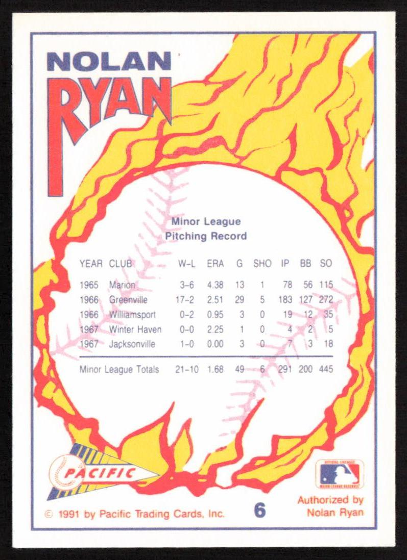 1991 Pacific Nolan Ryan Texas Express I #6 Nolan Ryan