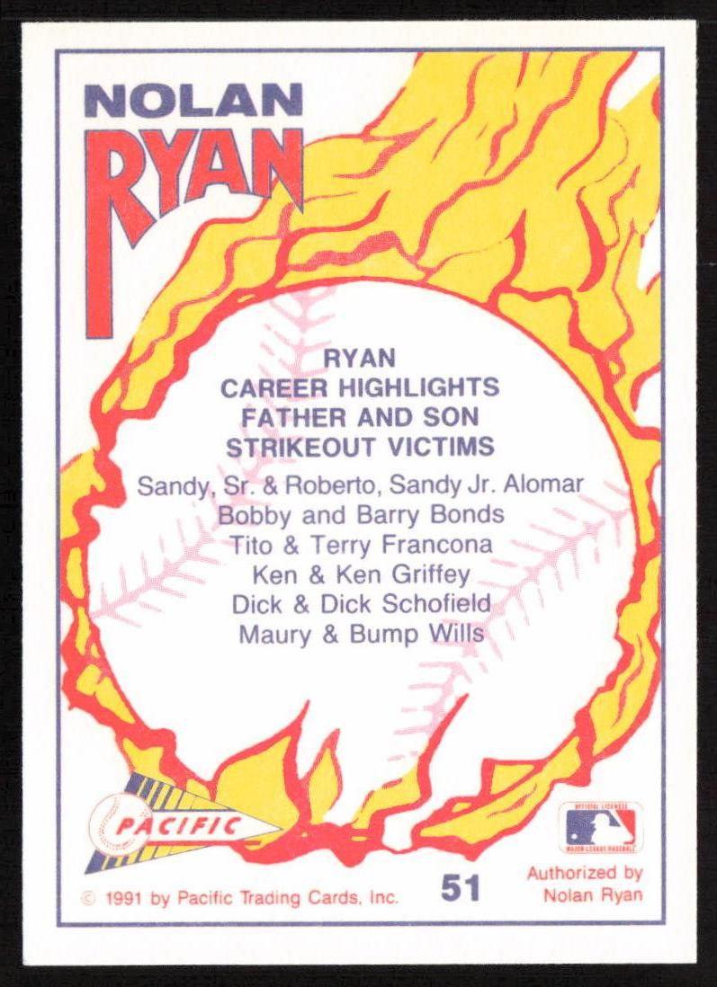 1991 Pacific Nolan Ryan Texas Express I #51 Nolan Ryan