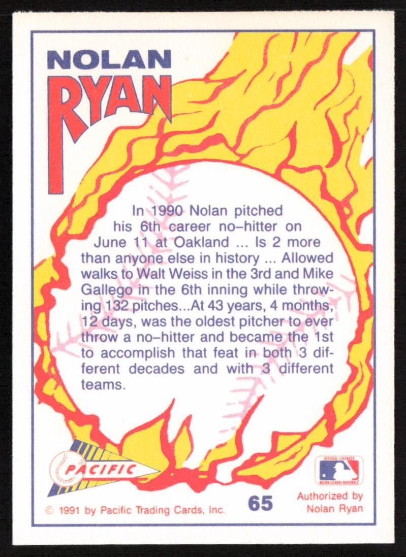 1991 Pacific Nolan Ryan Texas Express I #65 Nolan Ryan