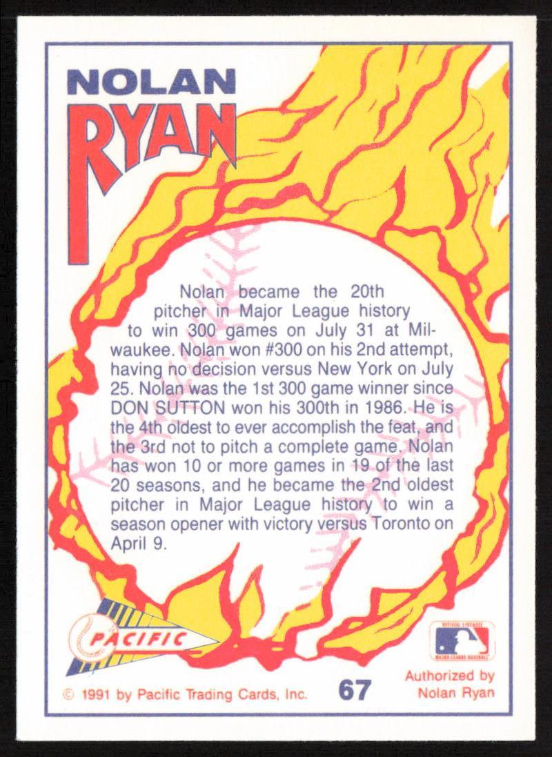 1991 Pacific Nolan Ryan Texas Express I #67 Nolan Ryan