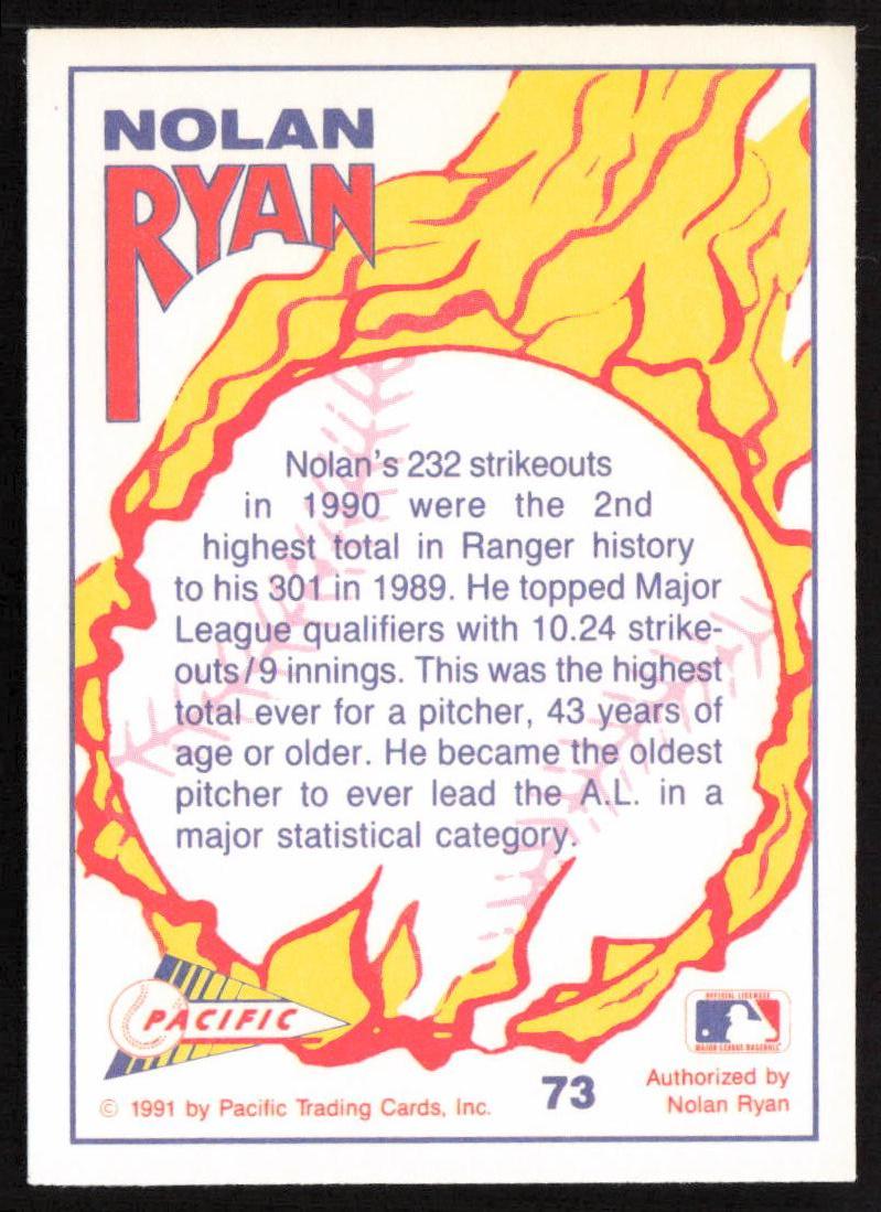 1991 Pacific Nolan Ryan Texas Express I #73 Nolan Ryan