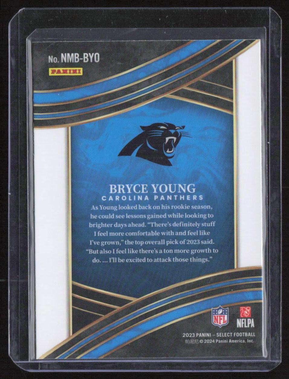 2023 Panini Select #NMB-BYO Bryce Young Numbers
