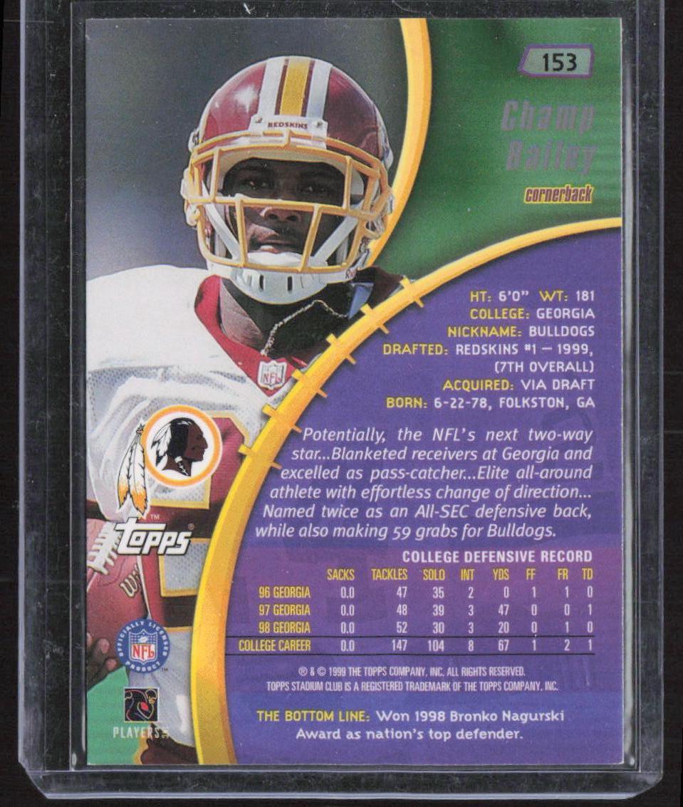 1999 Stadium Club #153 Champ Bailey