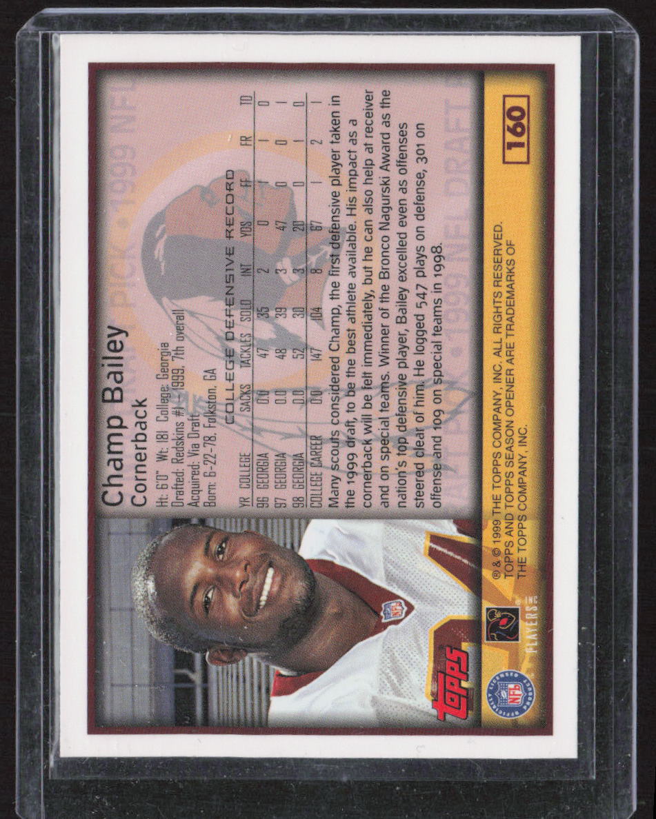 1999 Topps Season Opener #160 Champ Bailey