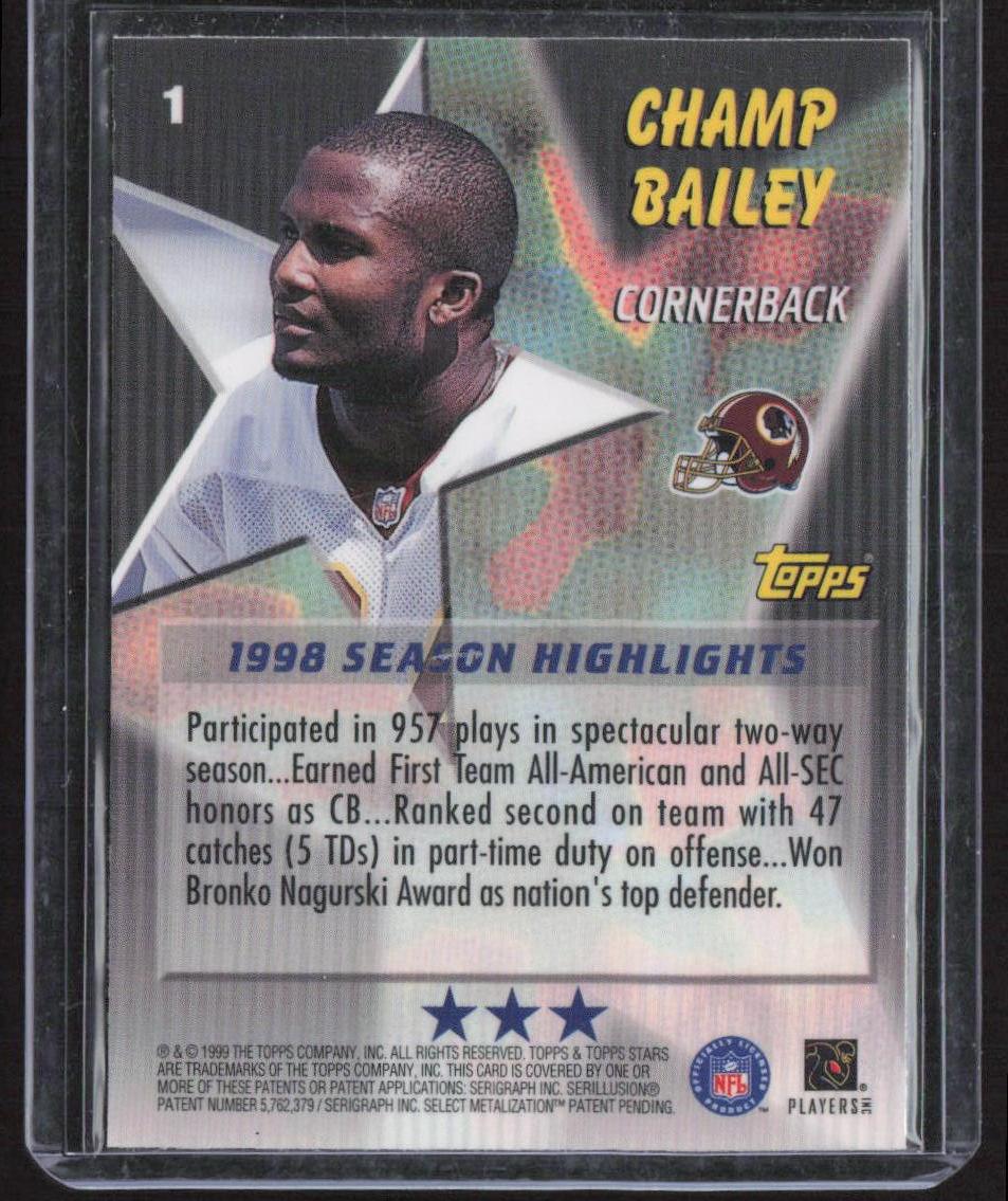 1999 Topps Stars #1 Champ Bailey Three Star