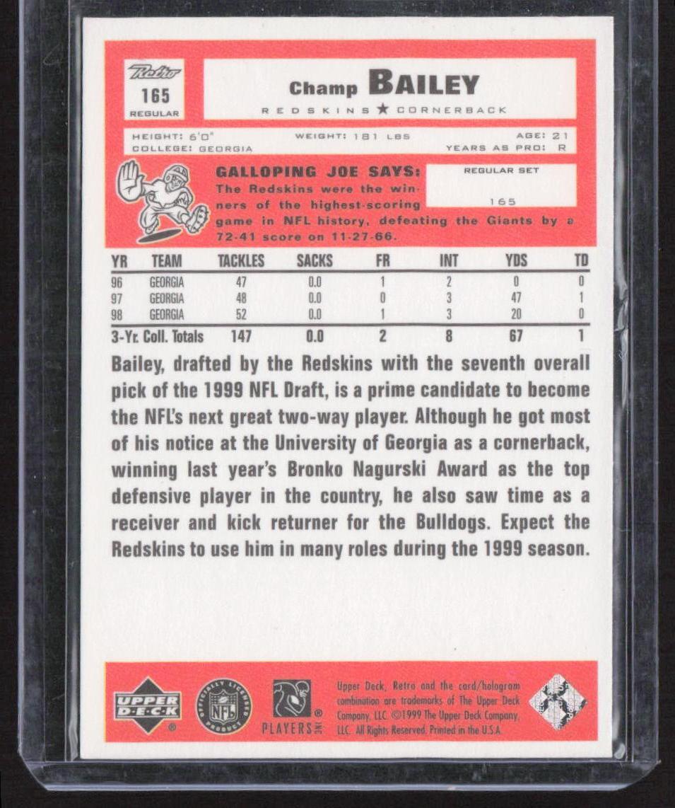 1999 Upper Deck Retro #165 Champ Bailey