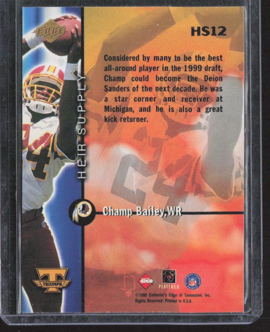 1999 Collector's Edge Triumph #HS12 Champ Bailey Heir Supply