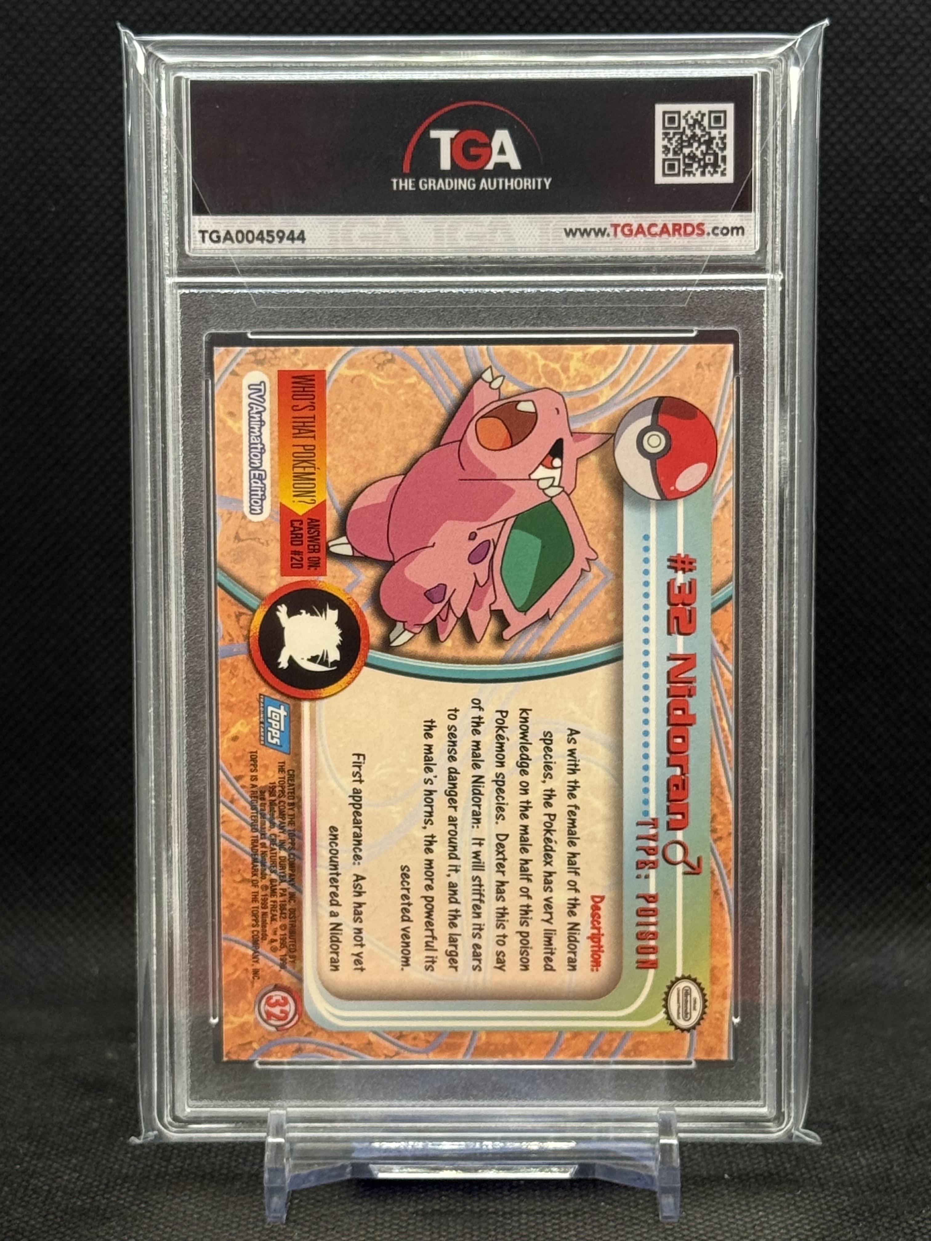 1999 Topps Pokemon TV Animation Edition Series 1 #32 Nidoran TGA 9 MINT