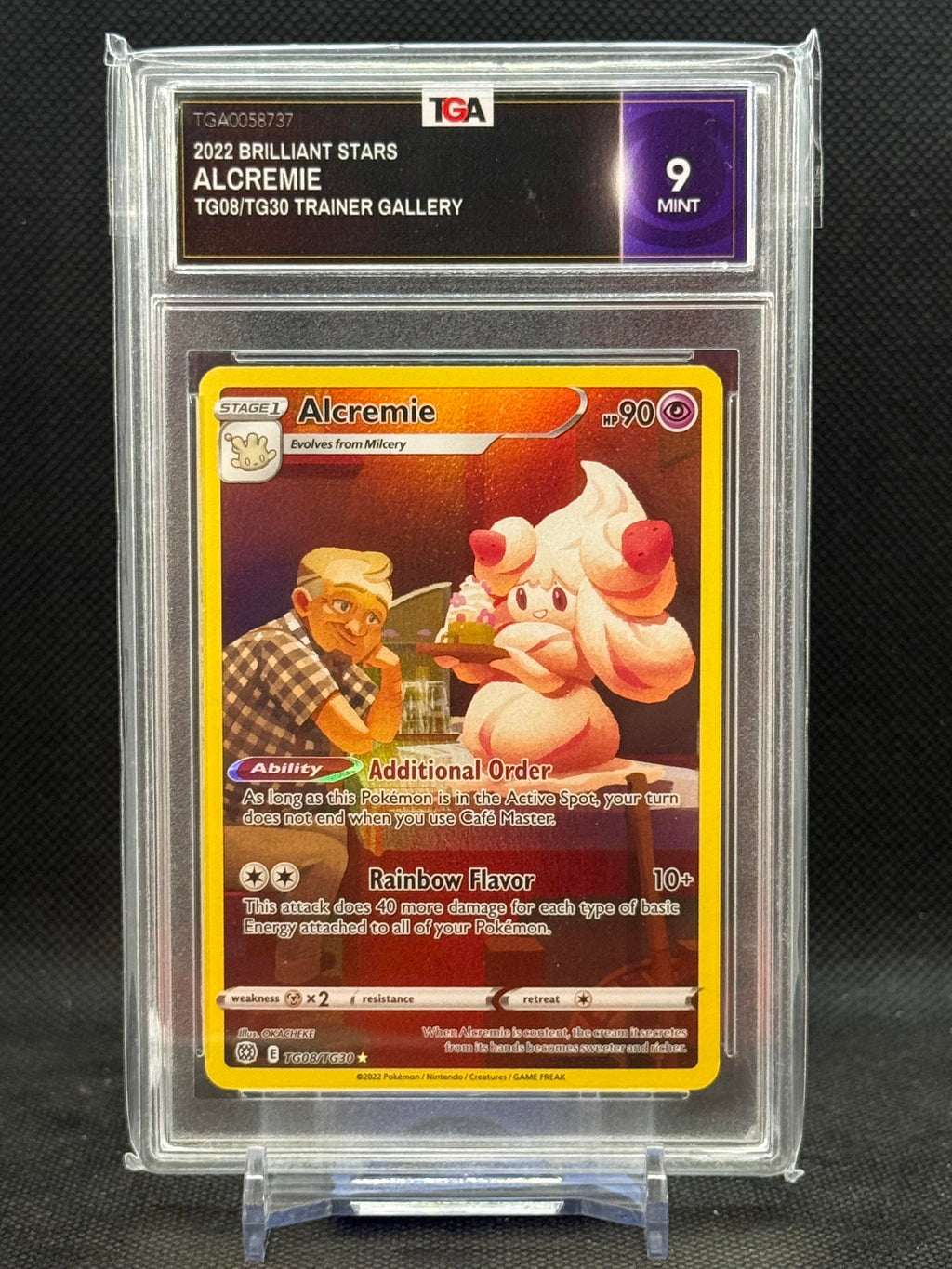 SWSH09: Brilliant Stars Trainer Gallery #TG08/TG30 Alcremie TGA 9 MINT