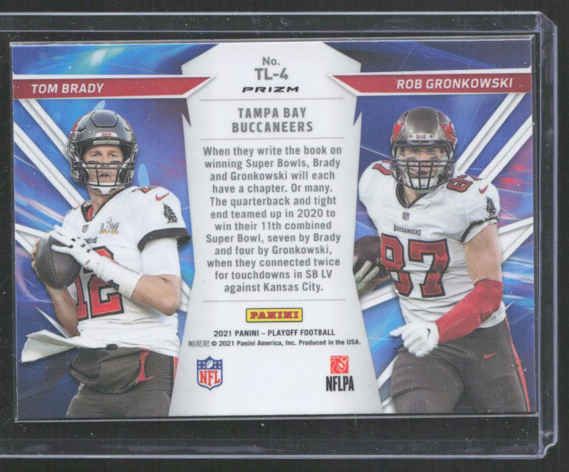 2021 Panini Playoff #TL-4 Tom Brady Rob Gronkowski Thunder Lightning Blue Prizm