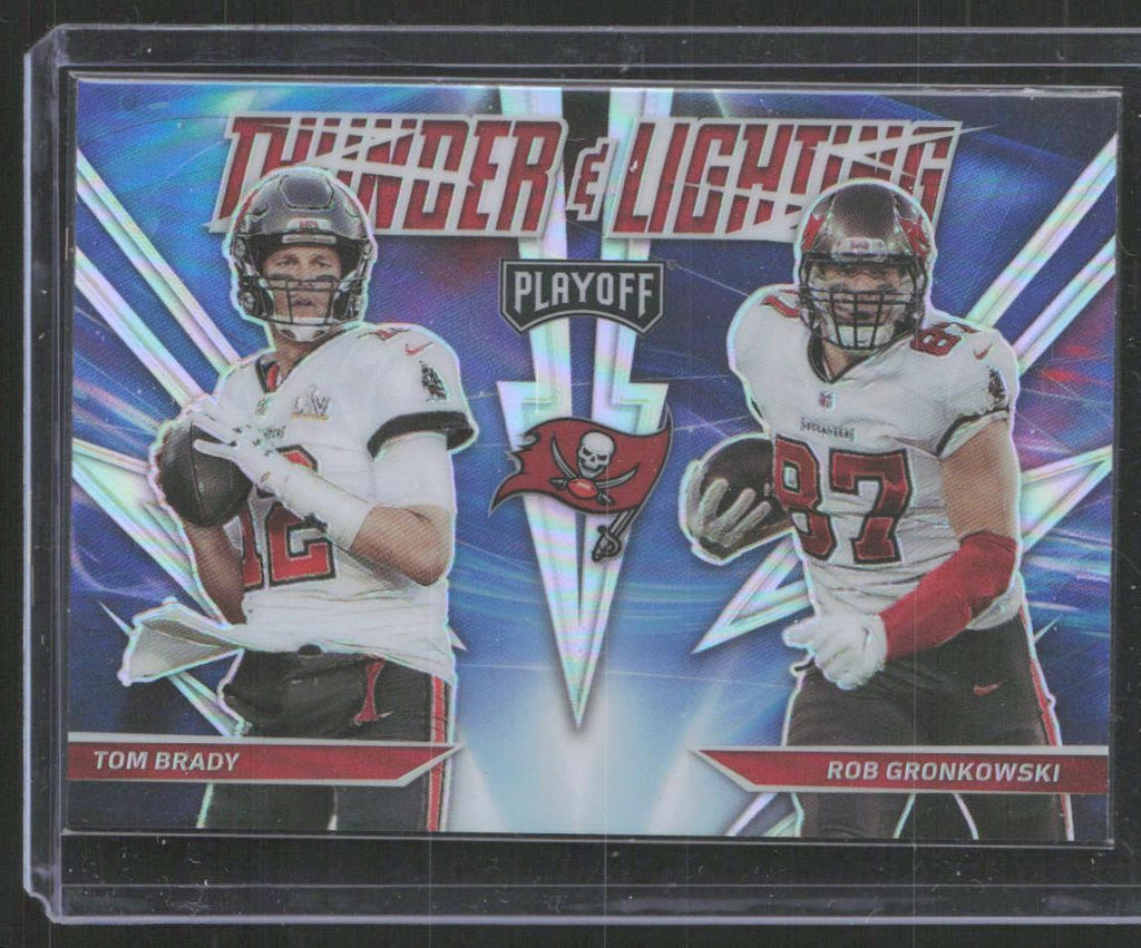 2021 Panini Playoff #TL-4 Tom Brady Rob Gronkowski Thunder Lightning Blue Prizm