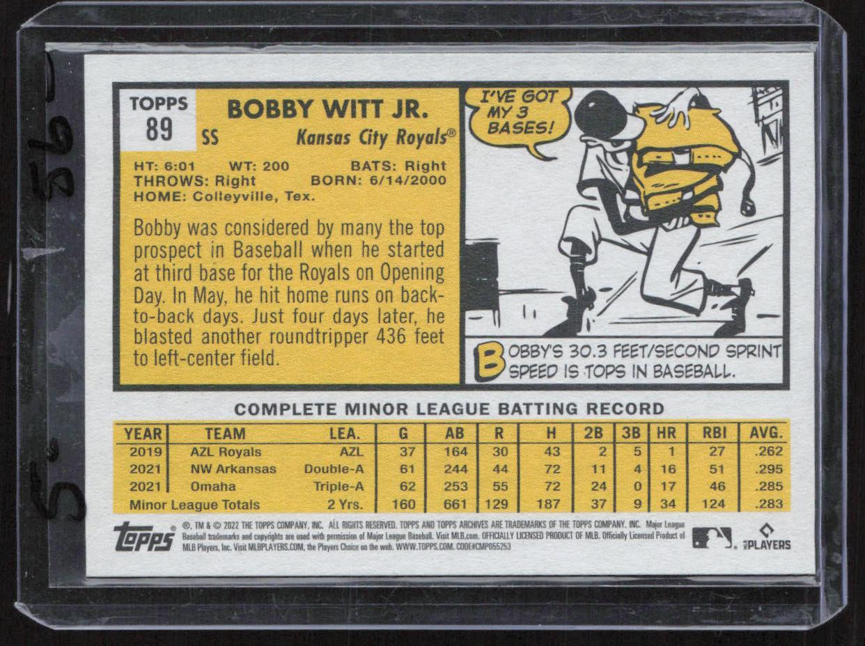 2022 Topps Archives #89 Bobby Witt Jr.