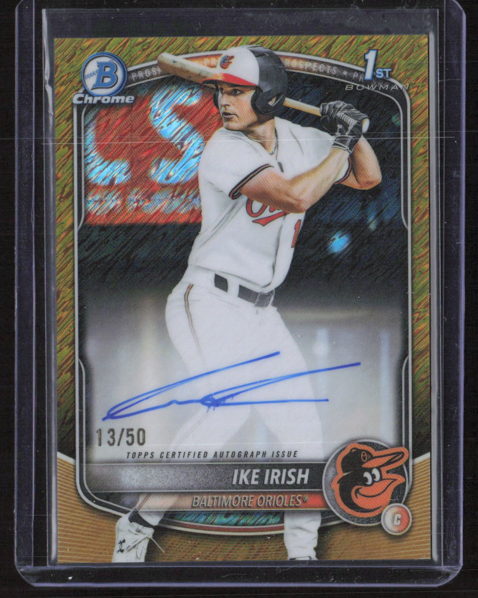2025 Bowman Draft #CPA-II Ike Irish Chrome Auto Gold Shimmer Refractor #/50 1st