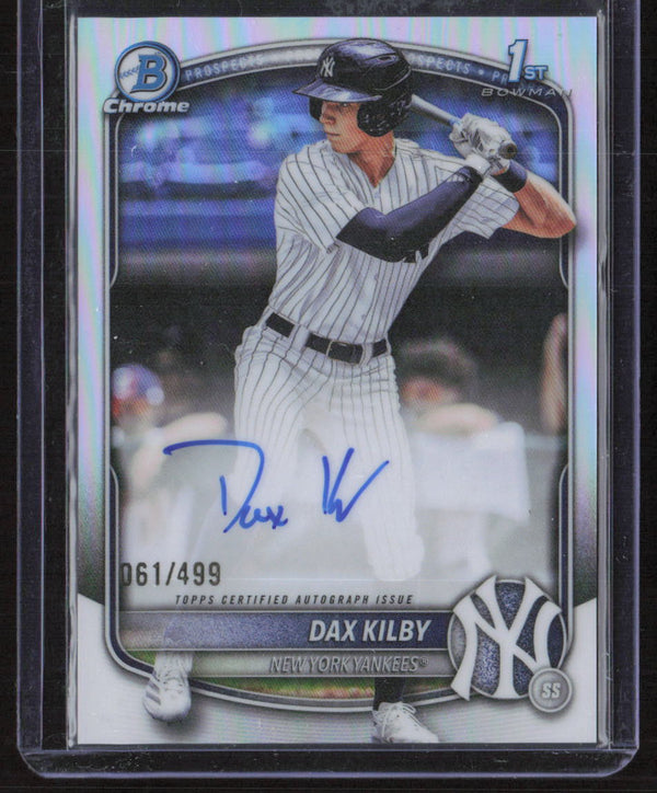 2025 Bowman Draft #CPA-DK Dax Kilby Chrome Autographs Refractor #/499