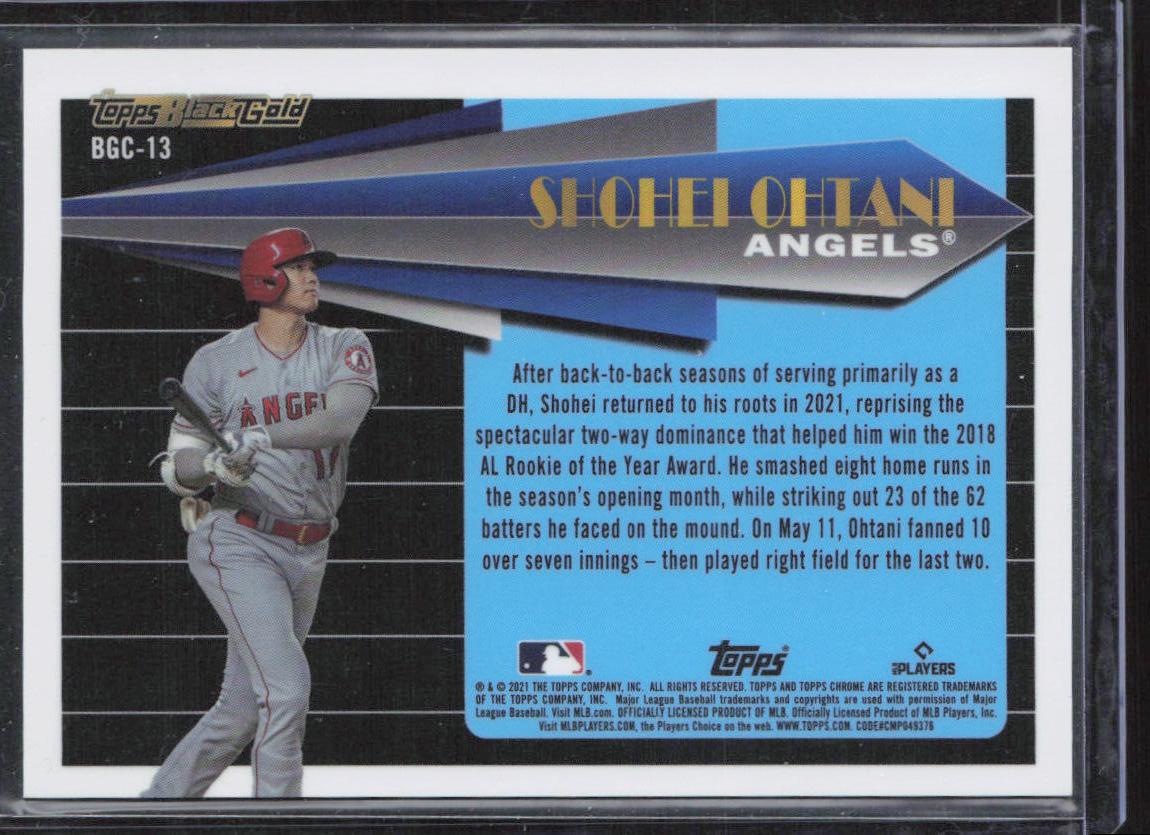 2021 Topps Chrome Update #BGC-13 Shohei Ohtani Topps Black Gold