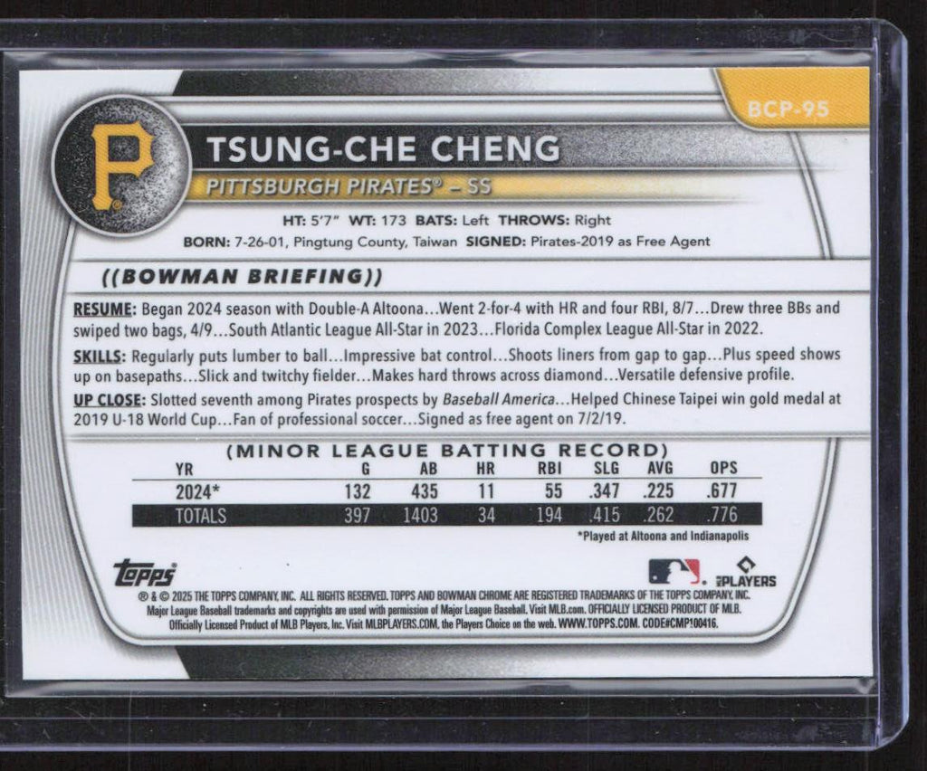 2025 Bowman #BCP-95 Tsung-Che Cheng Chrome Reptilian Refractor
